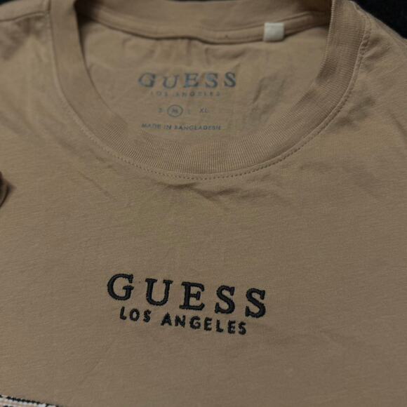 Guess Los Angeles Colorblock Tee – Tan/Black - Picture 2 of 3